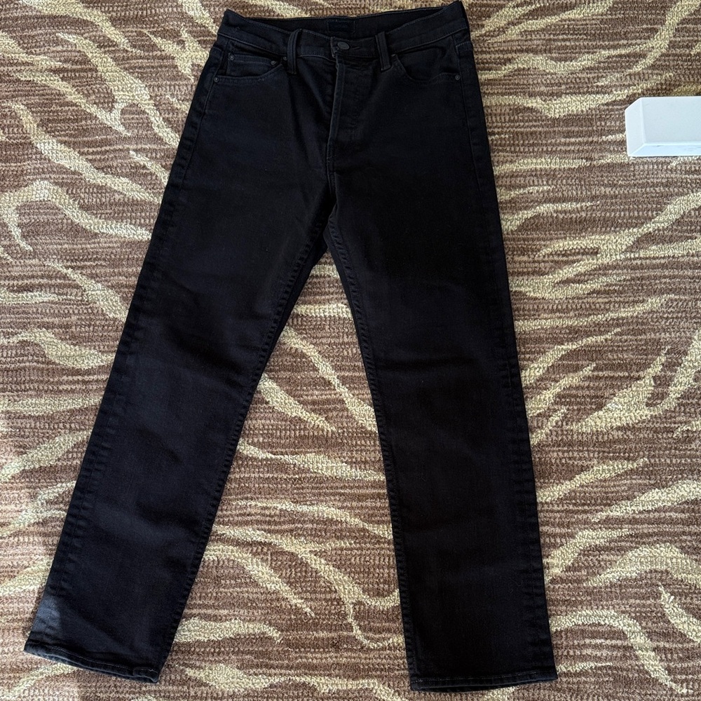 Mother Tomcat Ankle 27 Lasting Impression Black Straight Jeans